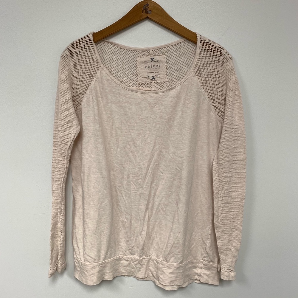 4/$19 🔥 Velvet fish net long sleeve T shirt